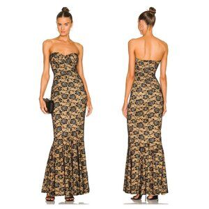 Norma Kamali Lace Corset Fishtail Gown Sz S/36